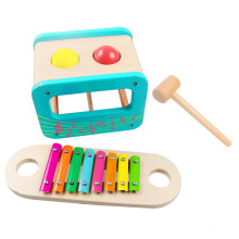 Jeu de jouets multifonctions en bois avec poinçon et xylophone